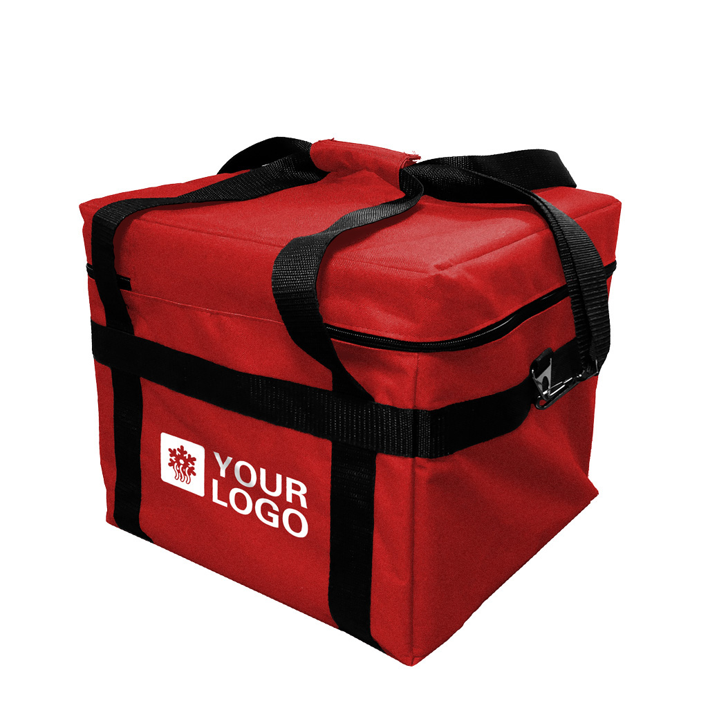 Красная брендированная сумка для термоконтейнера на заказ